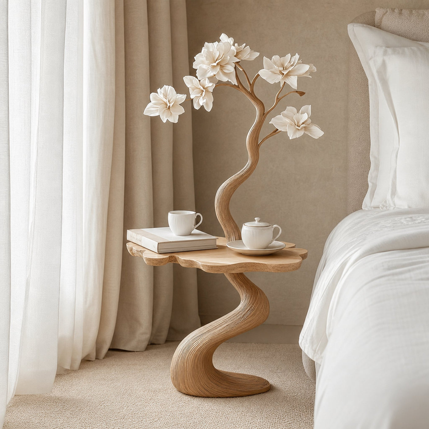 Rustic Tree Side Table Bedroom Or Living Room