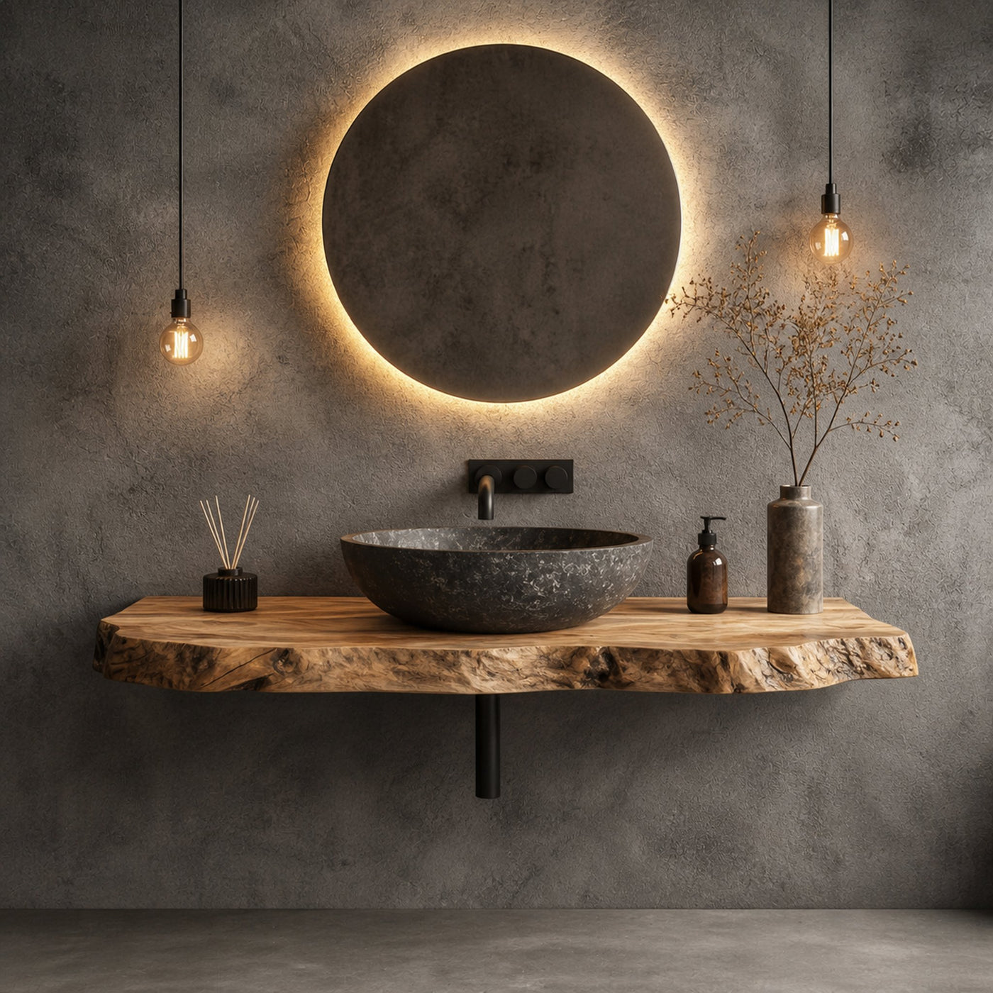 Rustic Wall Mounted Bathroom Vanity Modern Living