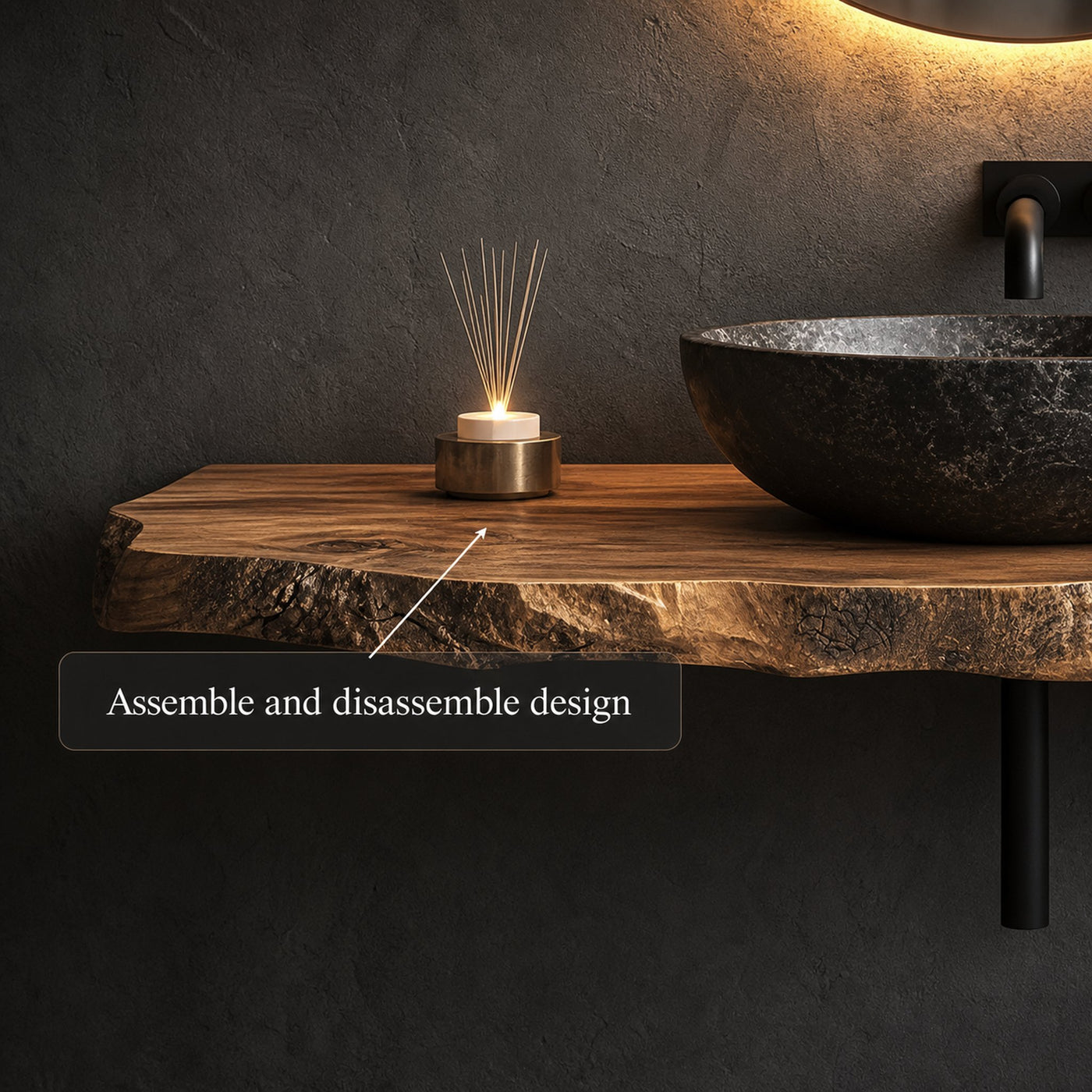 Rustic Wall Mounted Bathroom Vanity Modern Living - product view 3