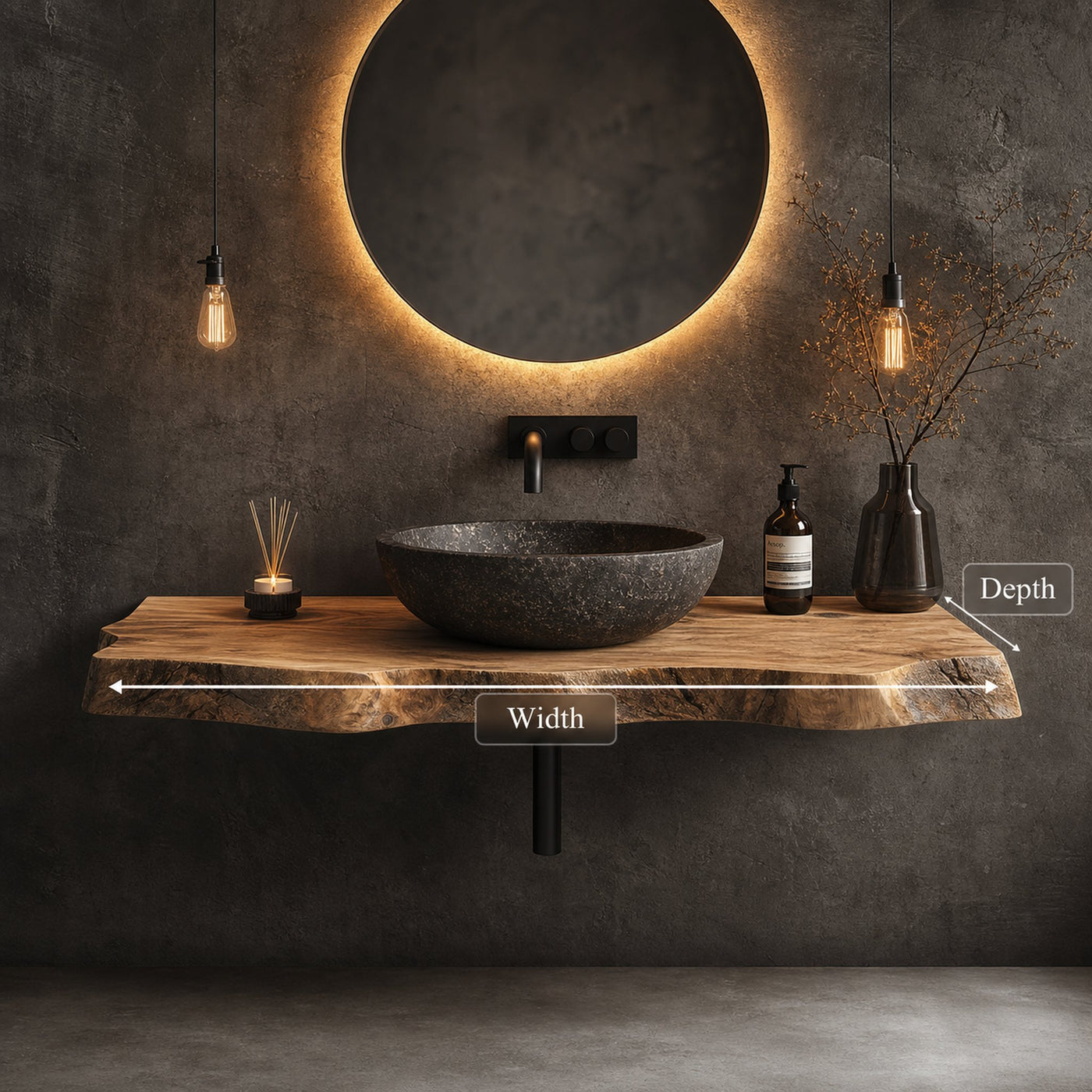 Rustic Wall Mounted Bathroom Vanity Modern Living - product view 5