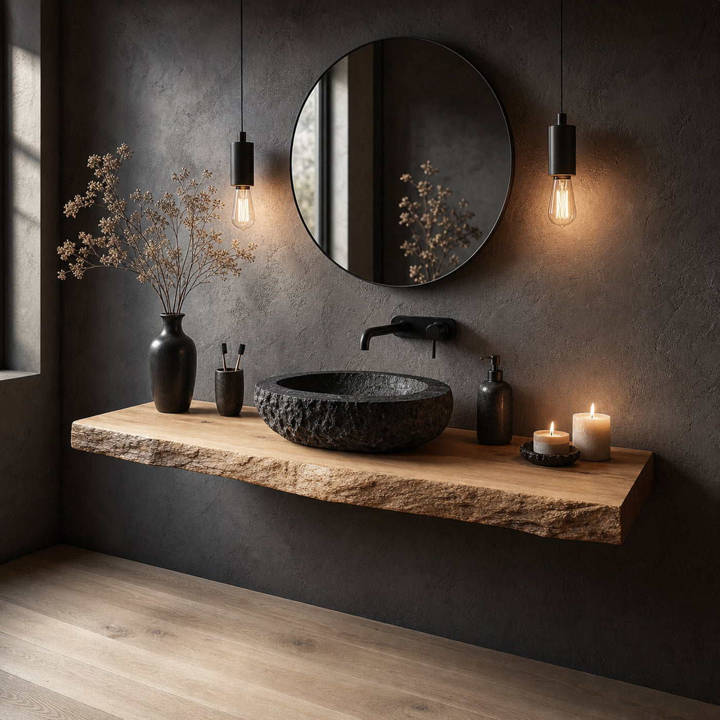 Rustic Wall Mounted Bathroom Vanity Powder Room