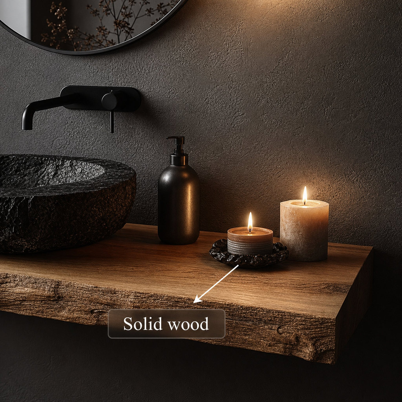 Rustic Wall Mounted Bathroom Vanity Powder Room - product view 4