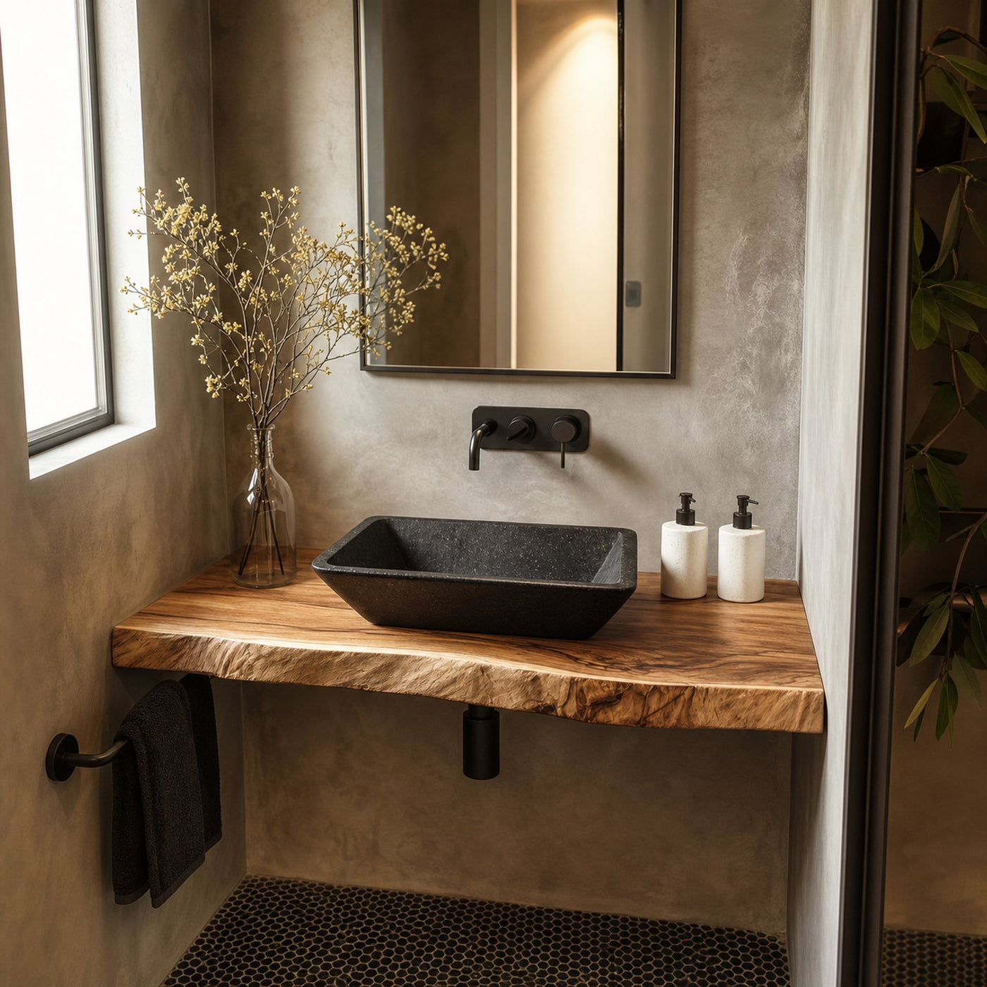 Rustic Wall Mounted Floating Shelf Living Room
