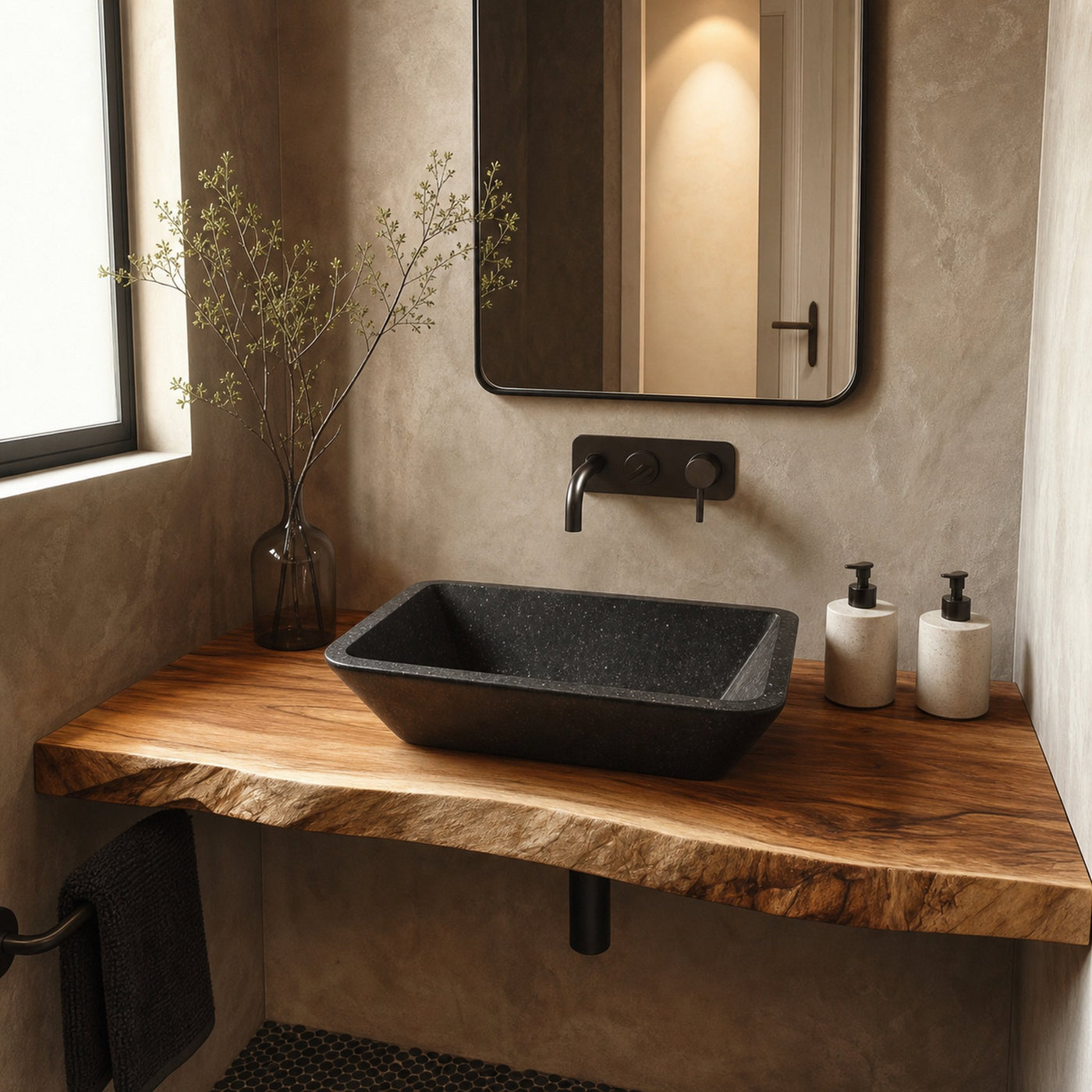 Rustic Wall Mounted Floating Shelf Living Room - product view 2