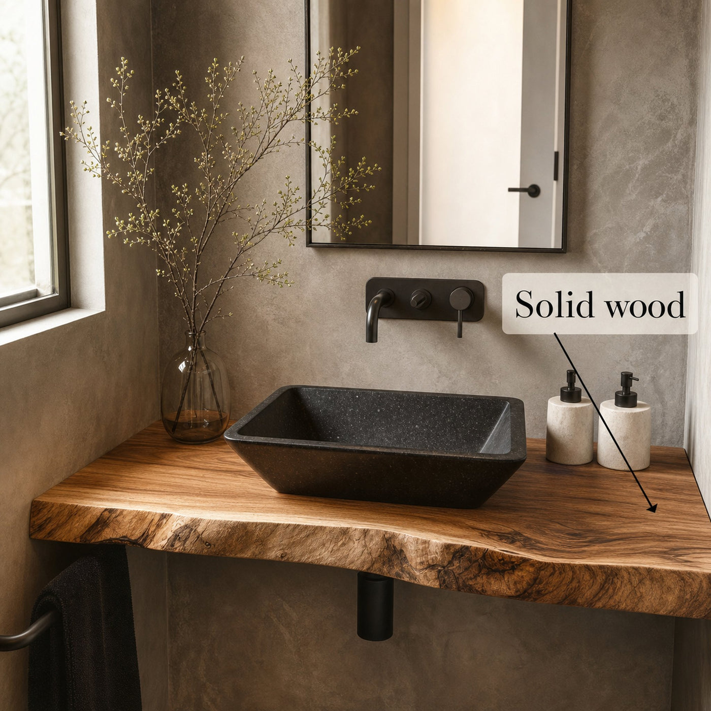Rustic Wall Mounted Floating Shelf Living Room - product view 3