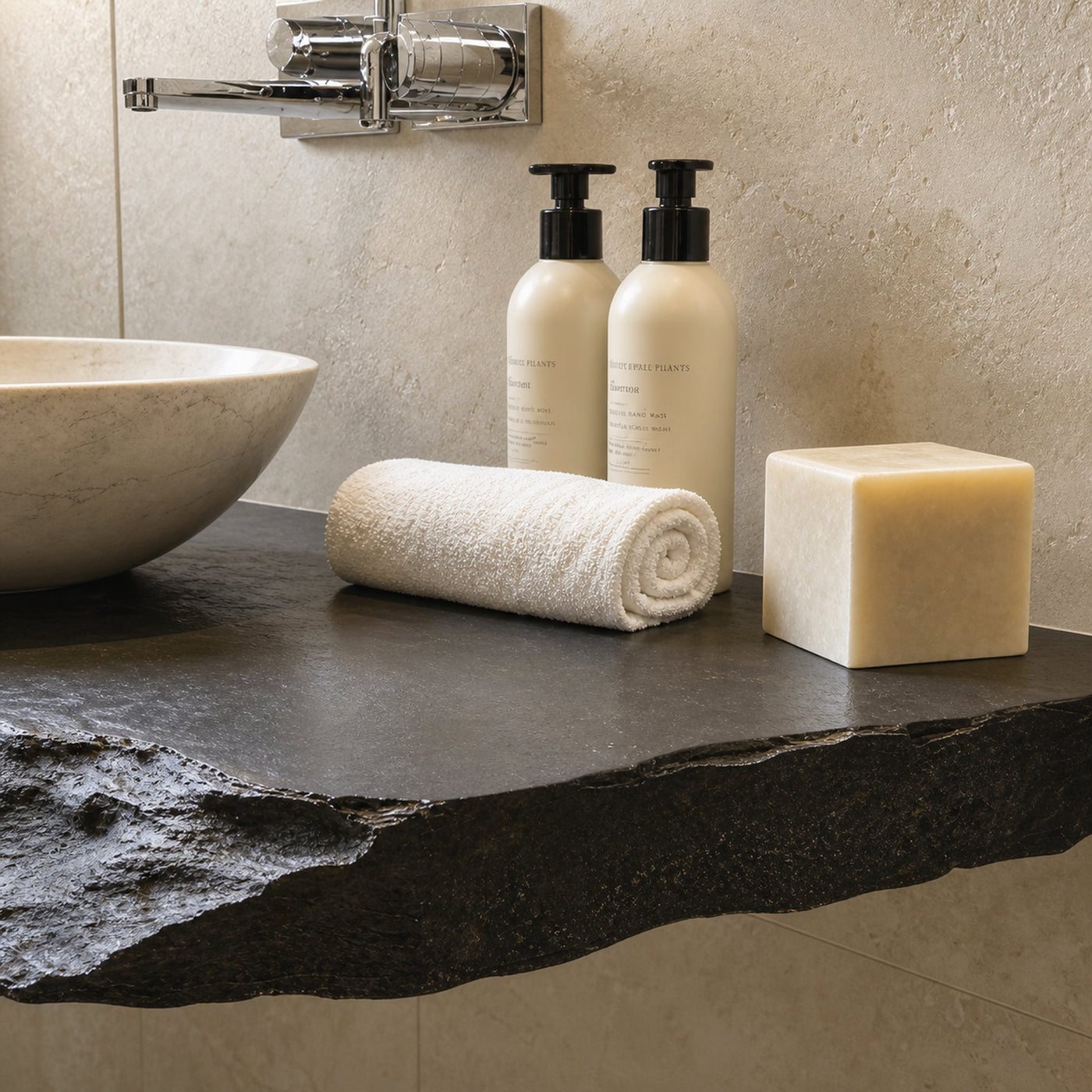 Rustic Wood Bathroom Vanity Shelf - product view 4