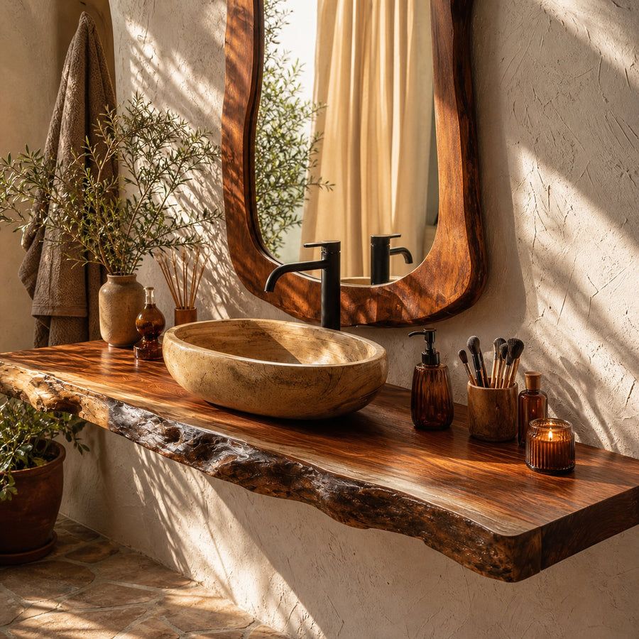 Rustic Wood Vanity For Elegant Bathroom Decor