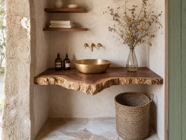 Riverline Strand Live Edge Floating Bathroom Vanity
