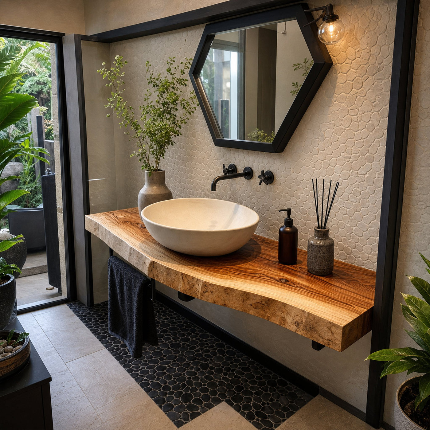 Rustics Coastal Wooden Sink Cabinet Bathroom - product view 2