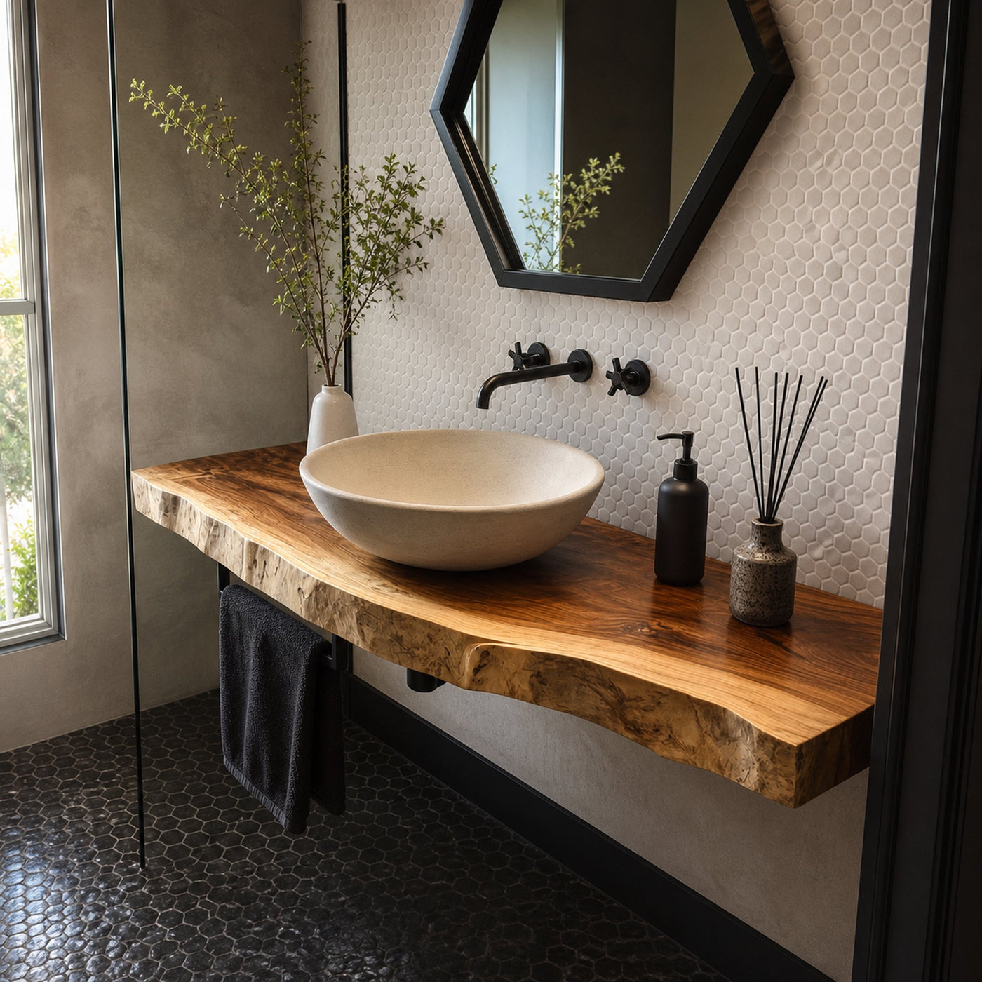 Rustics Coastal Wooden Sink Cabinet Bathroom - product view 3