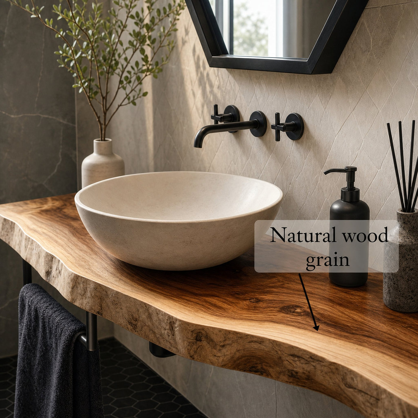 Rustics Coastal Wooden Sink Cabinet Bathroom - product view 4
