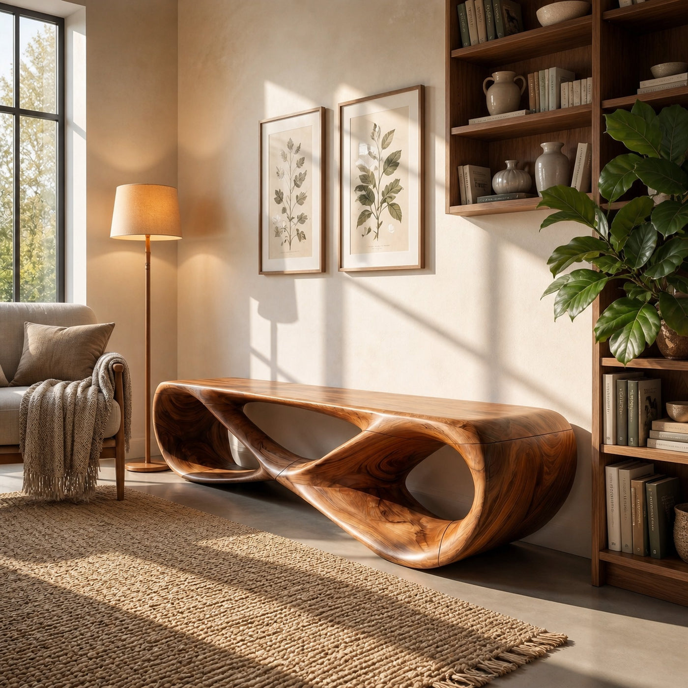Sculptural Bench For Reading Corner