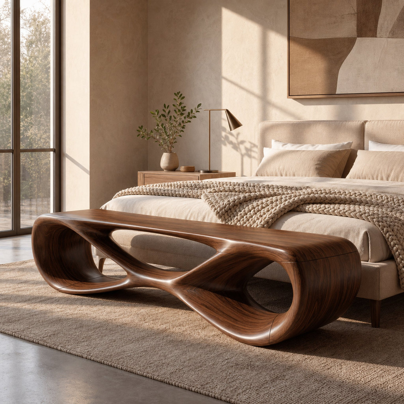 Sculptural Bench For Reading Corner - product view 6