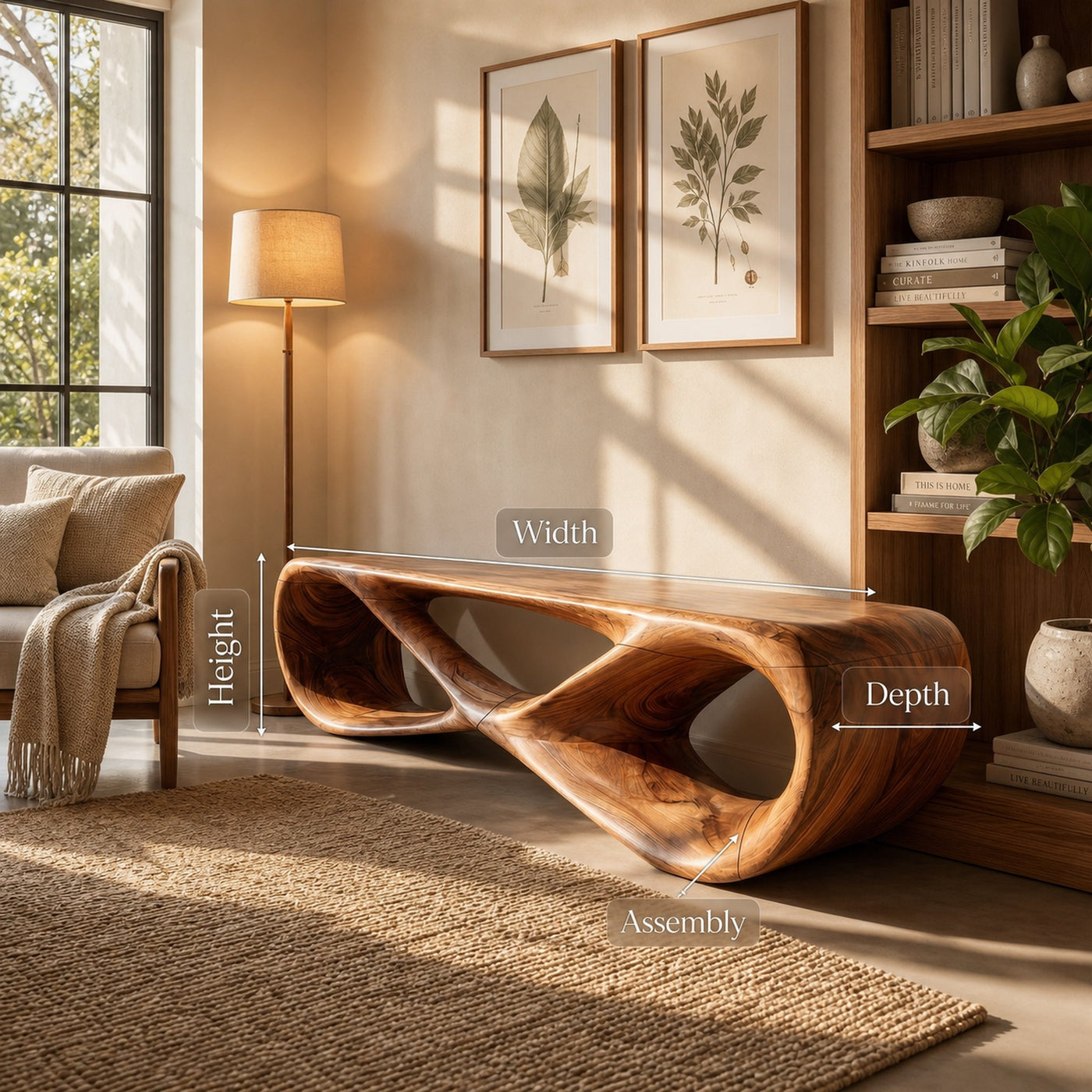 Sculptural Bench For Reading Corner - product view 8