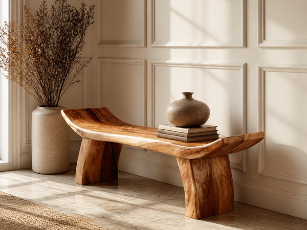 Solid Wood Entryway Bench For Foyer And Hallway Spaces