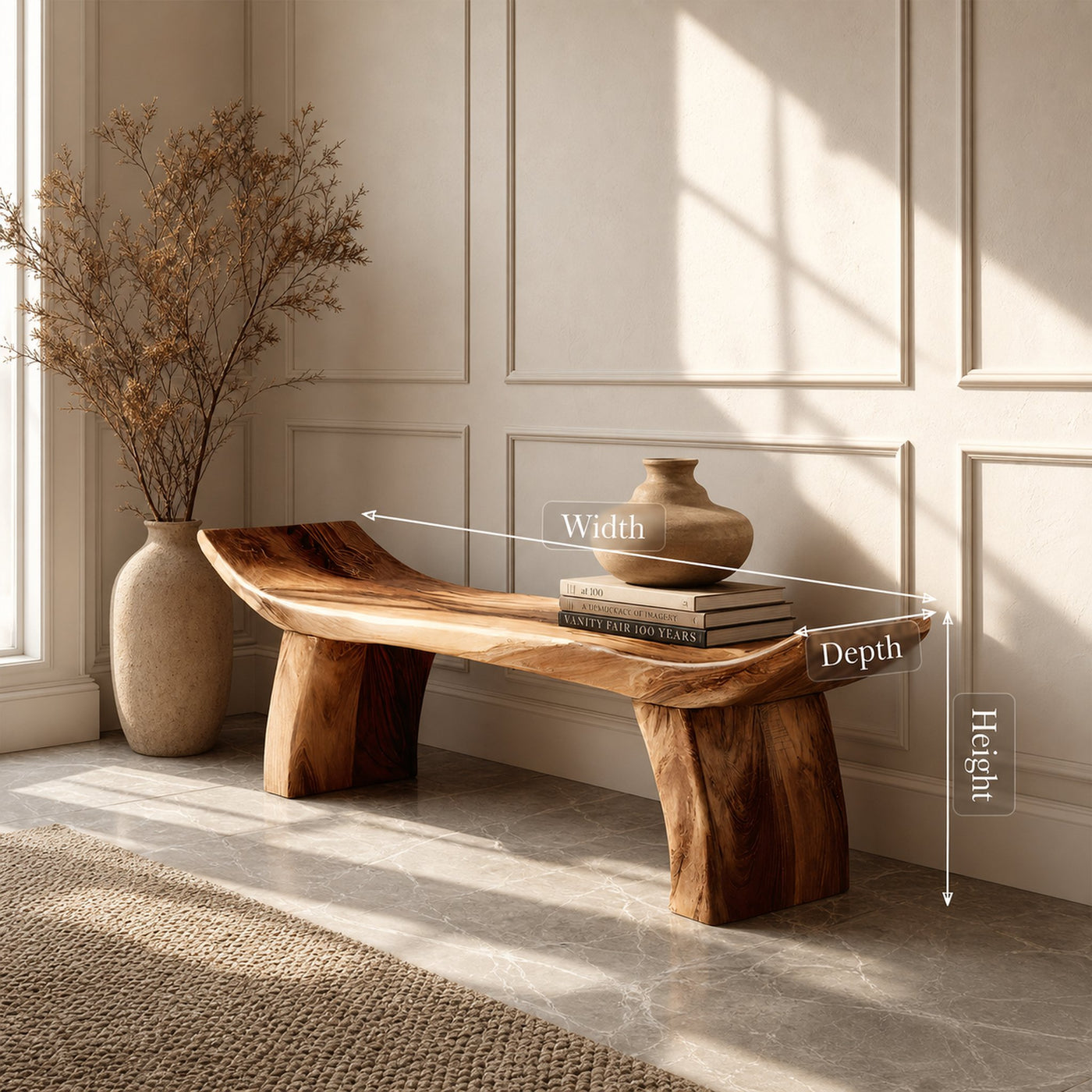 Solid Wood Entryway Bench For Foyer And Hallway Spaces - product view 8