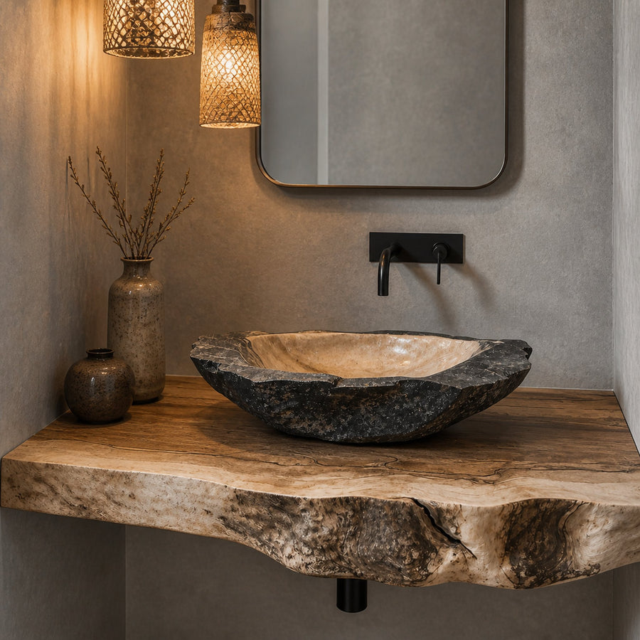 Vintage Reclaimed Wood Floating Vanity Shelf For Timeless Decor