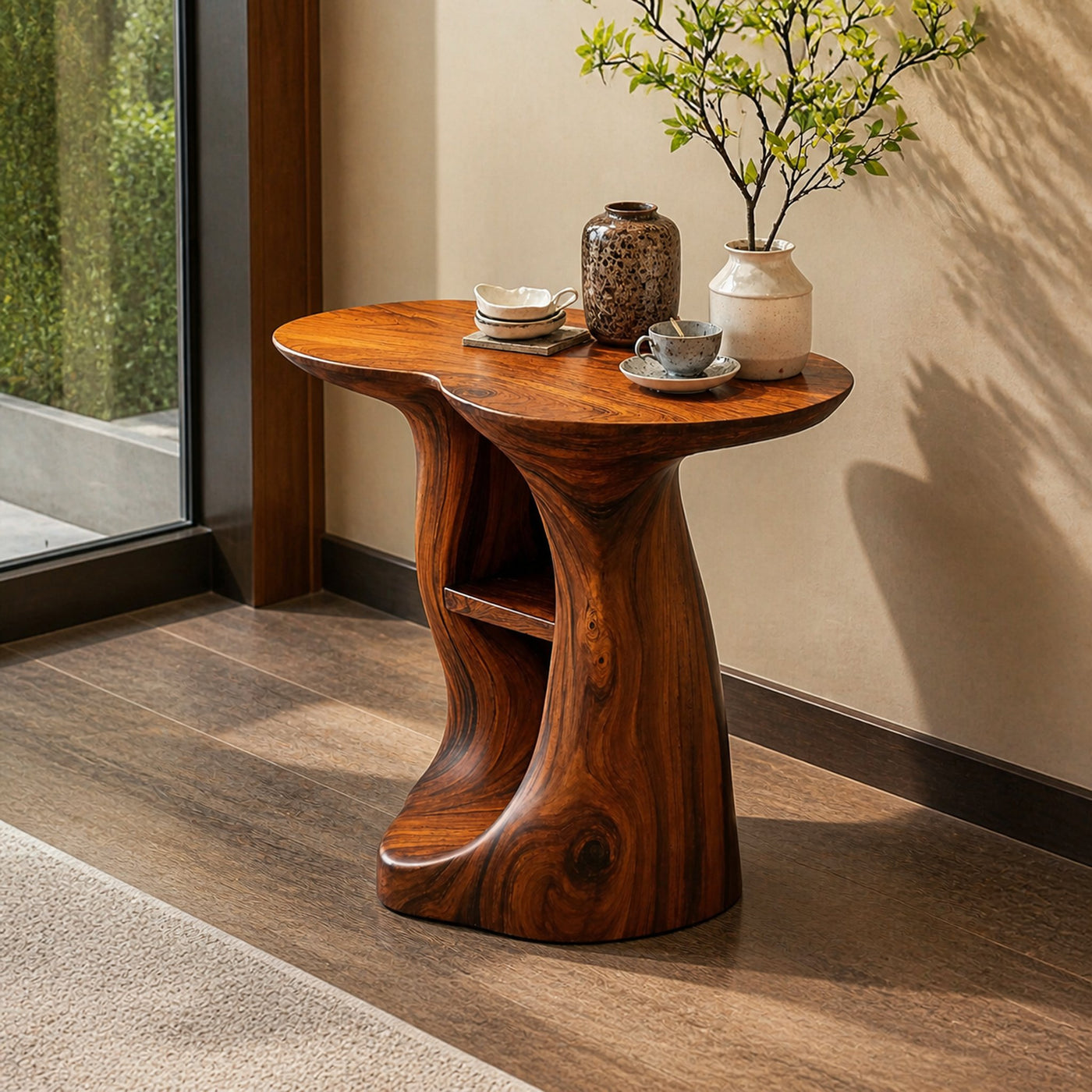Vintage Solid Wood End Table For Entryway Design