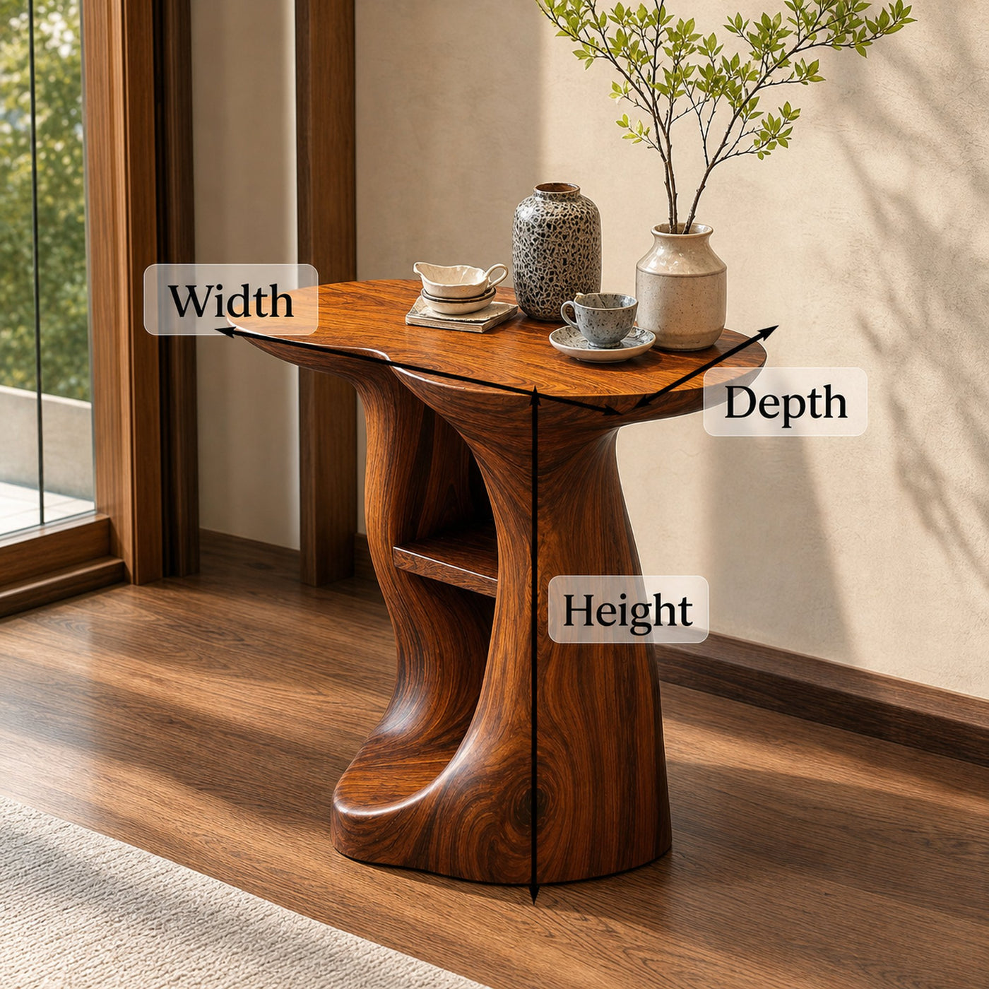 Vintage Solid Wood End Table For Entryway Design - product view 6