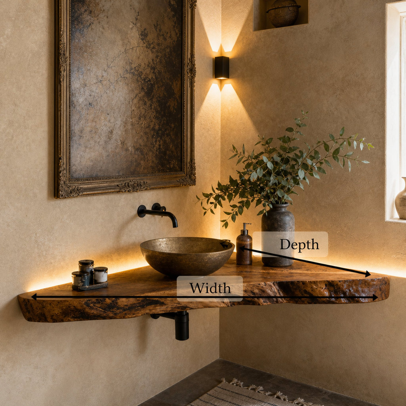Wooden Bathroom Corner Vanity Shelf - product view 6