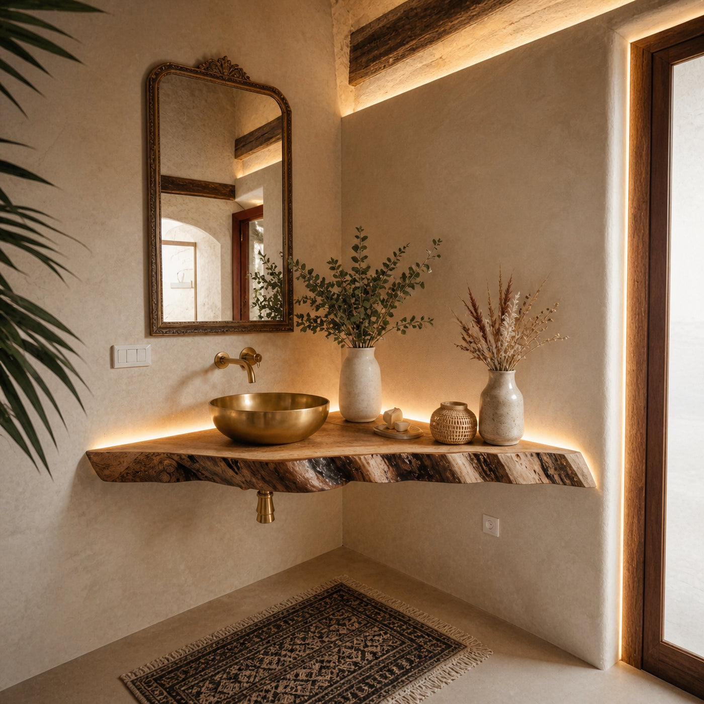 Wooden Corner Bathroom Floating Shelf - product view 2