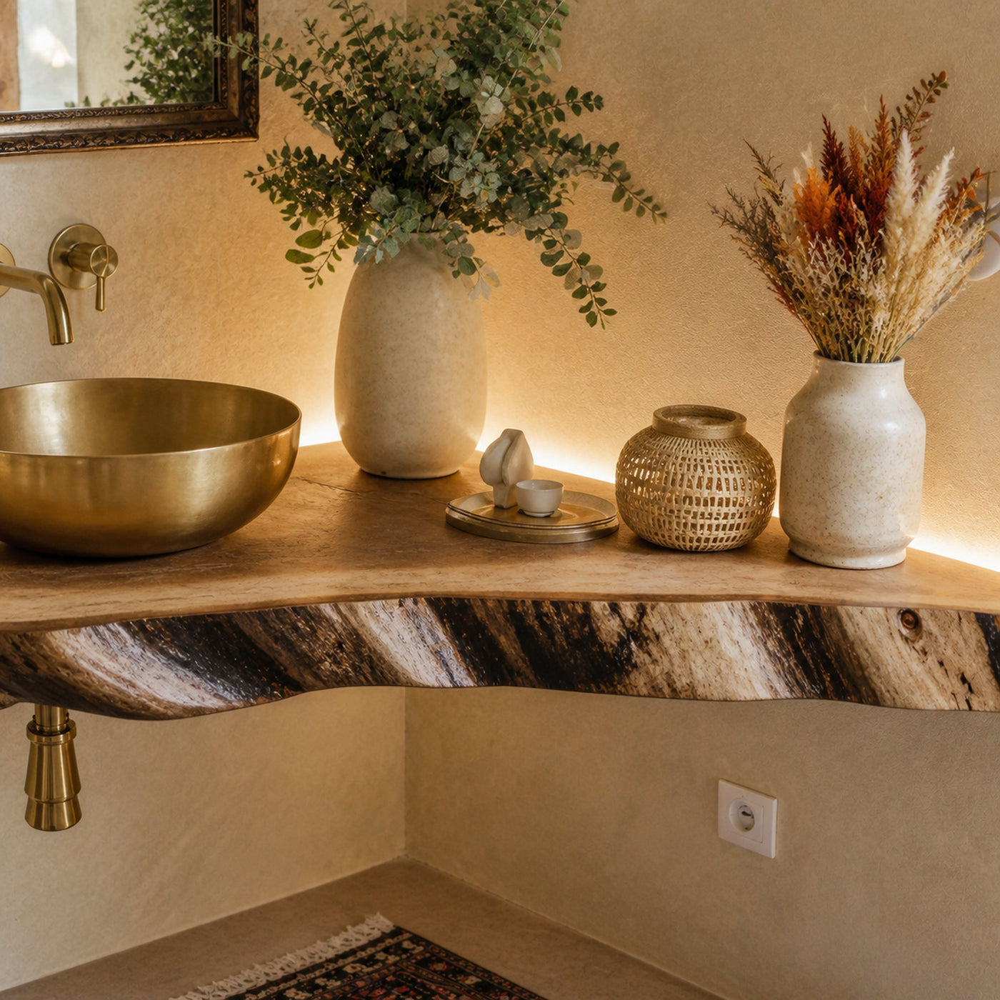 Wooden Corner Bathroom Floating Shelf - product view 4