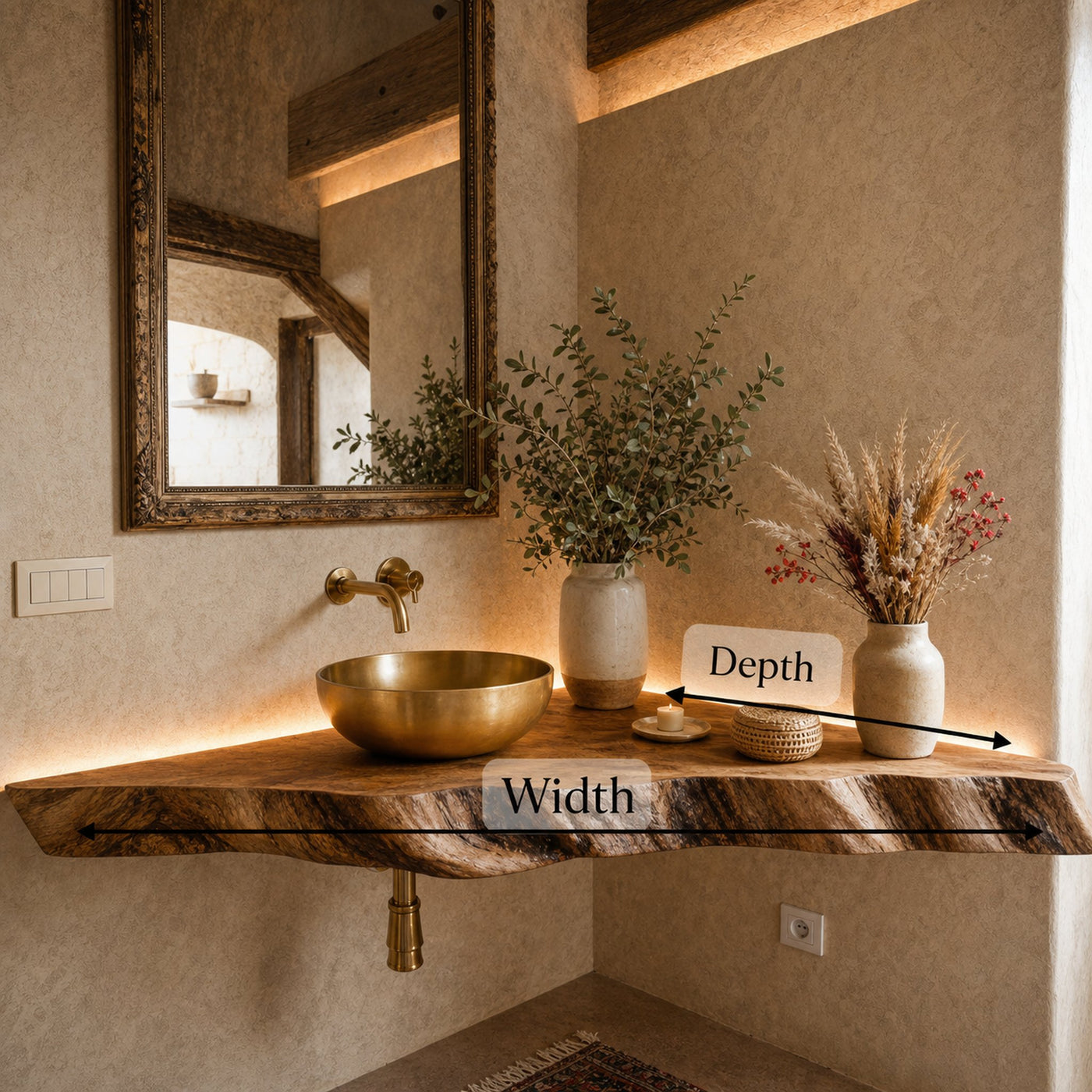 Wooden Corner Bathroom Floating Shelf - product view 6