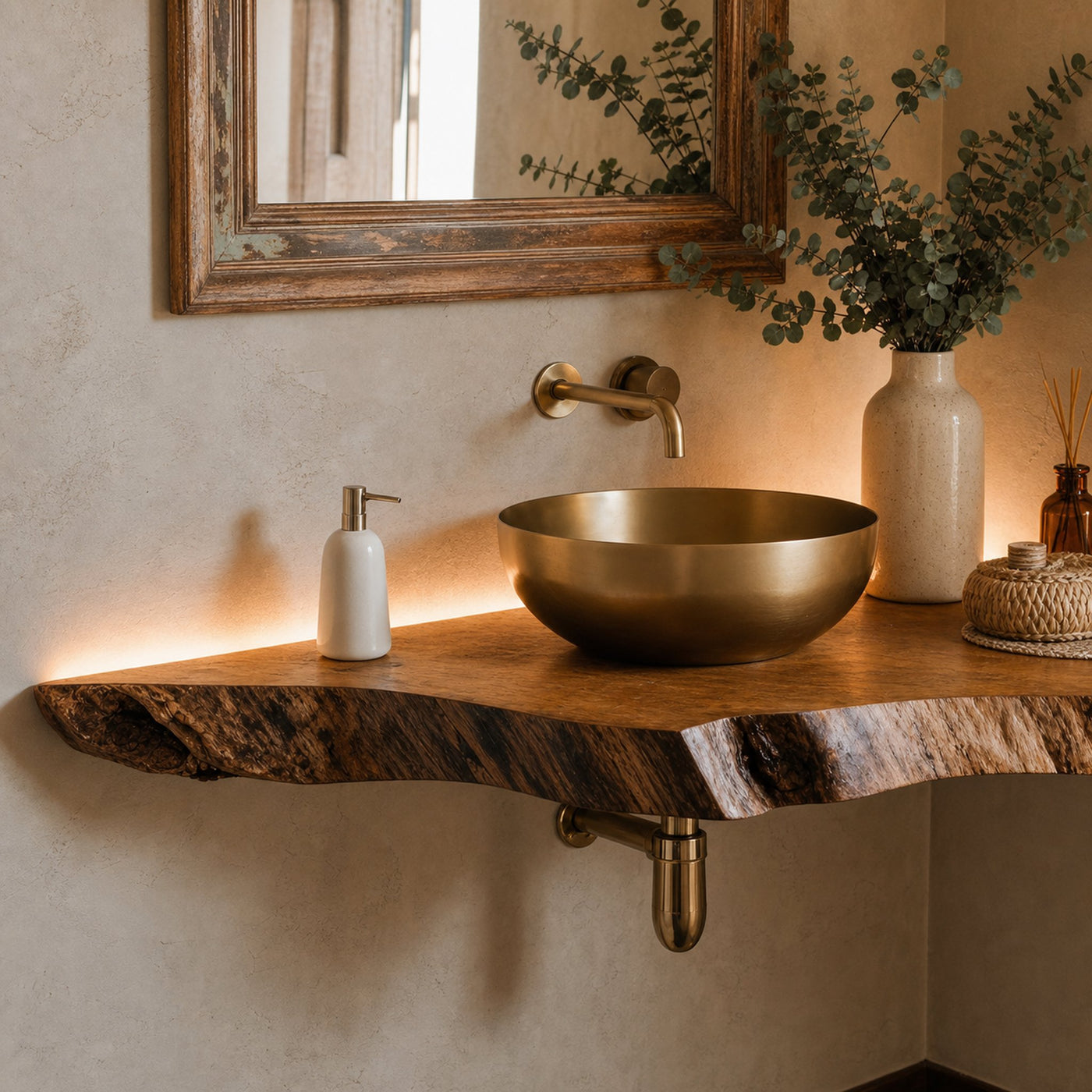 Wooden Corner Bathroom Vanity Shelf - product view 4