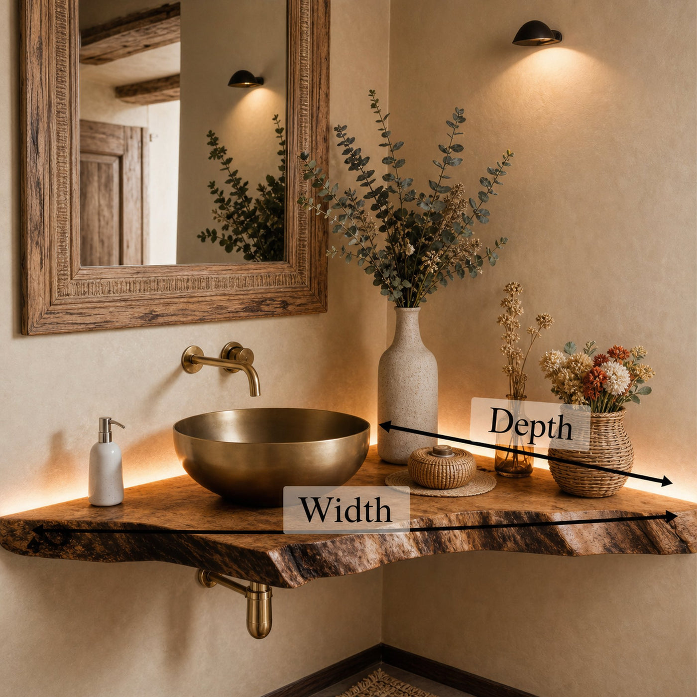 Wooden Corner Bathroom Vanity Shelf - product view 6