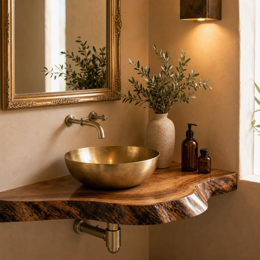 Wooden Corner Shelf Bathroom Corner