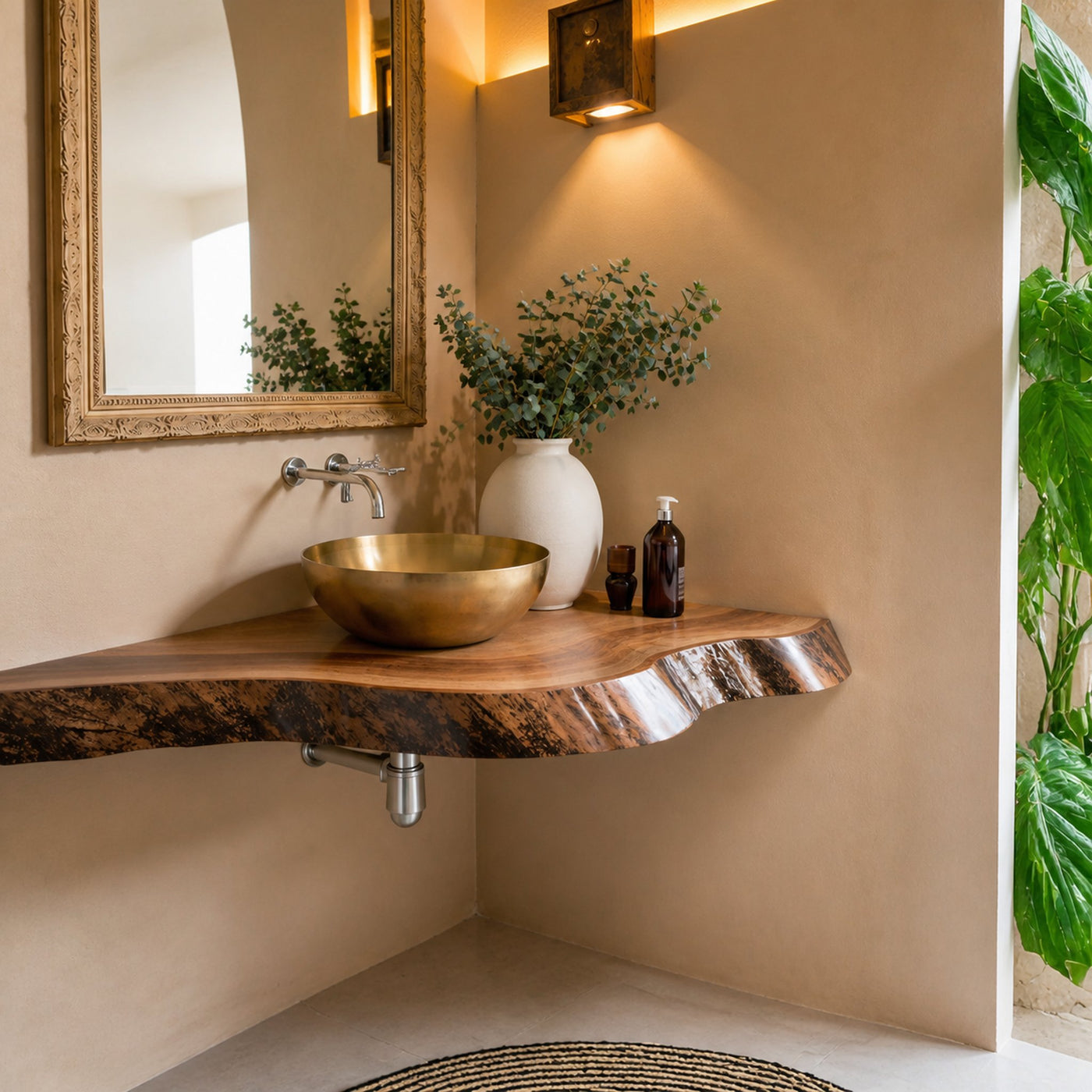 Wooden Corner Shelf Bathroom Corner - product view 2