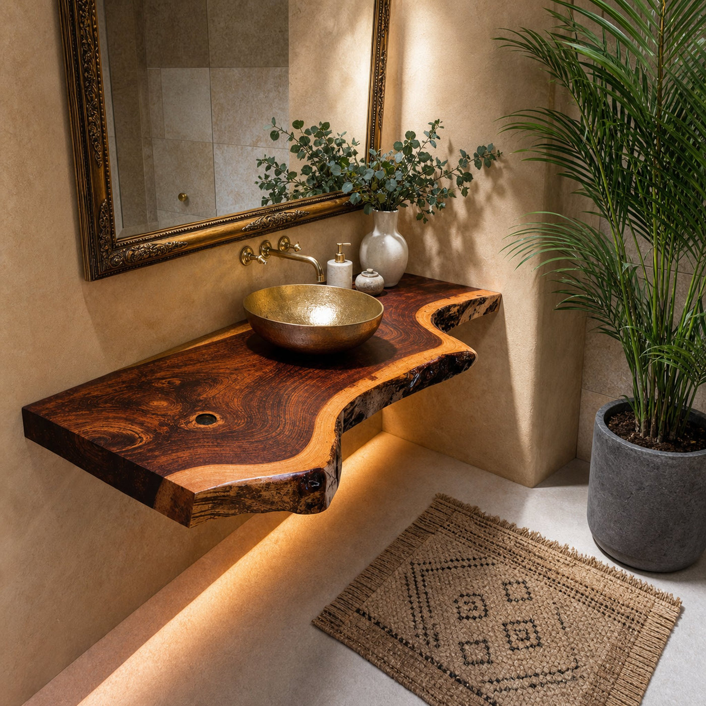 Wooden Floating Bathroom Vanity Shelf - product view 2