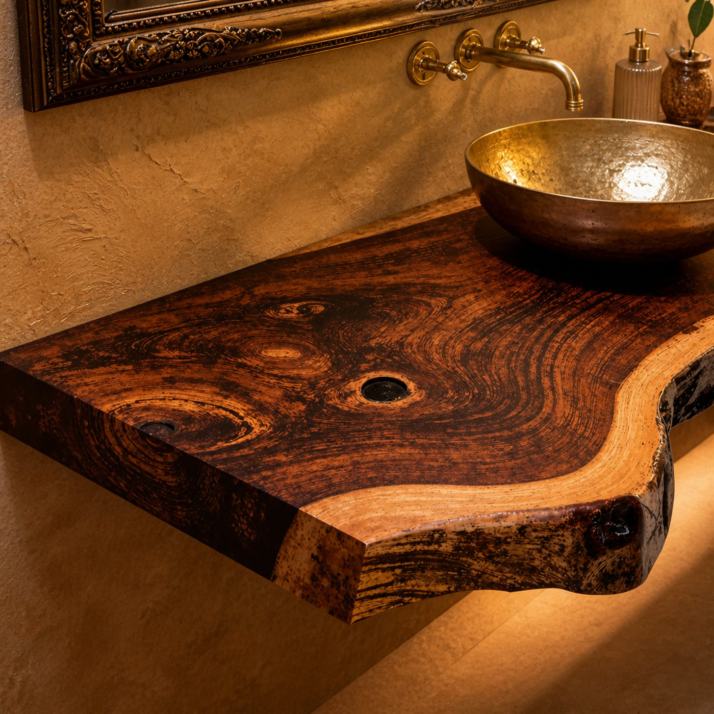 Wooden Floating Bathroom Vanity Shelf - product view 3