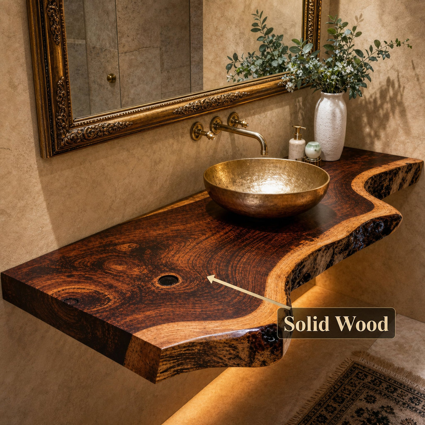 Wooden Floating Bathroom Vanity Shelf - product view 5