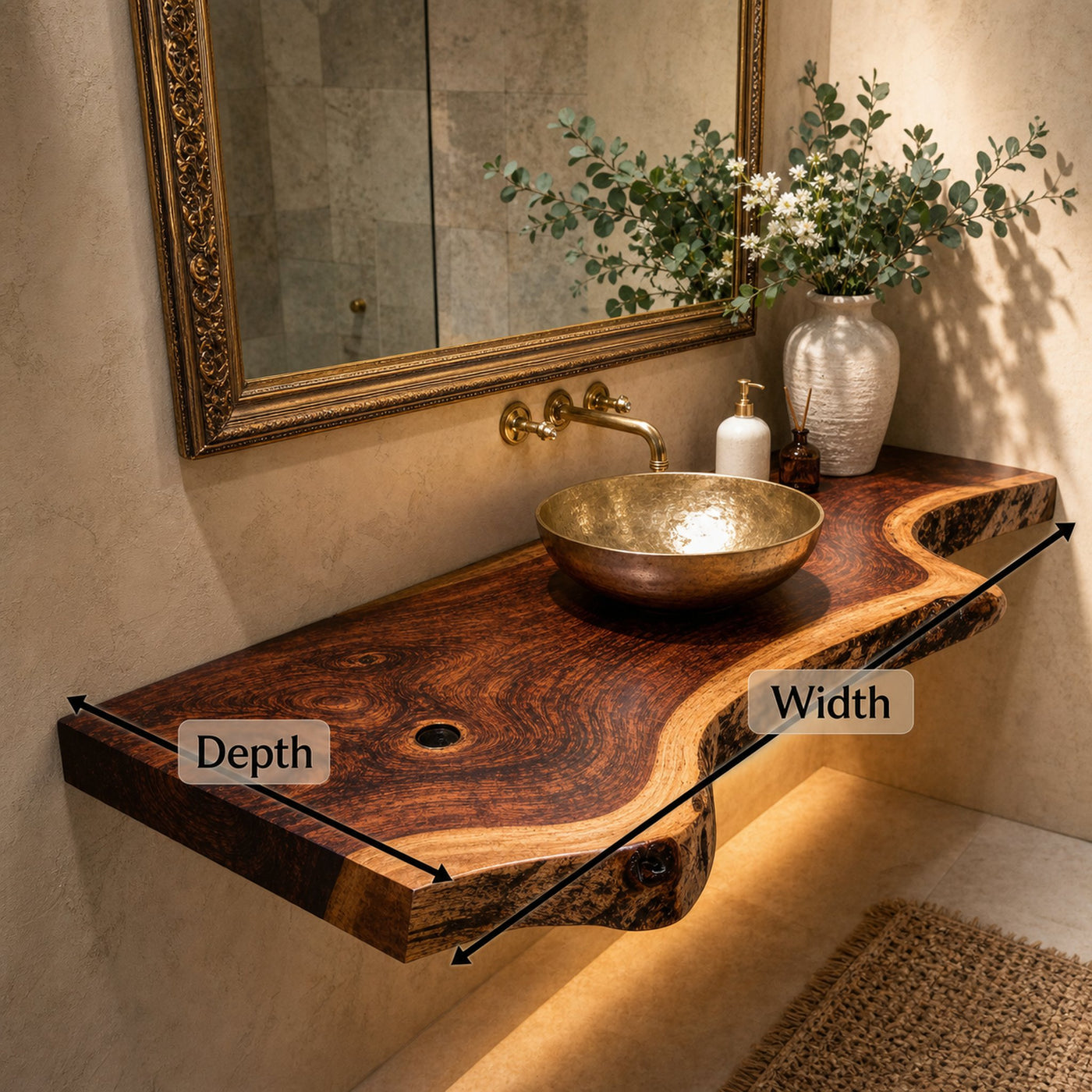 Wooden Floating Bathroom Vanity Shelf - product view 6