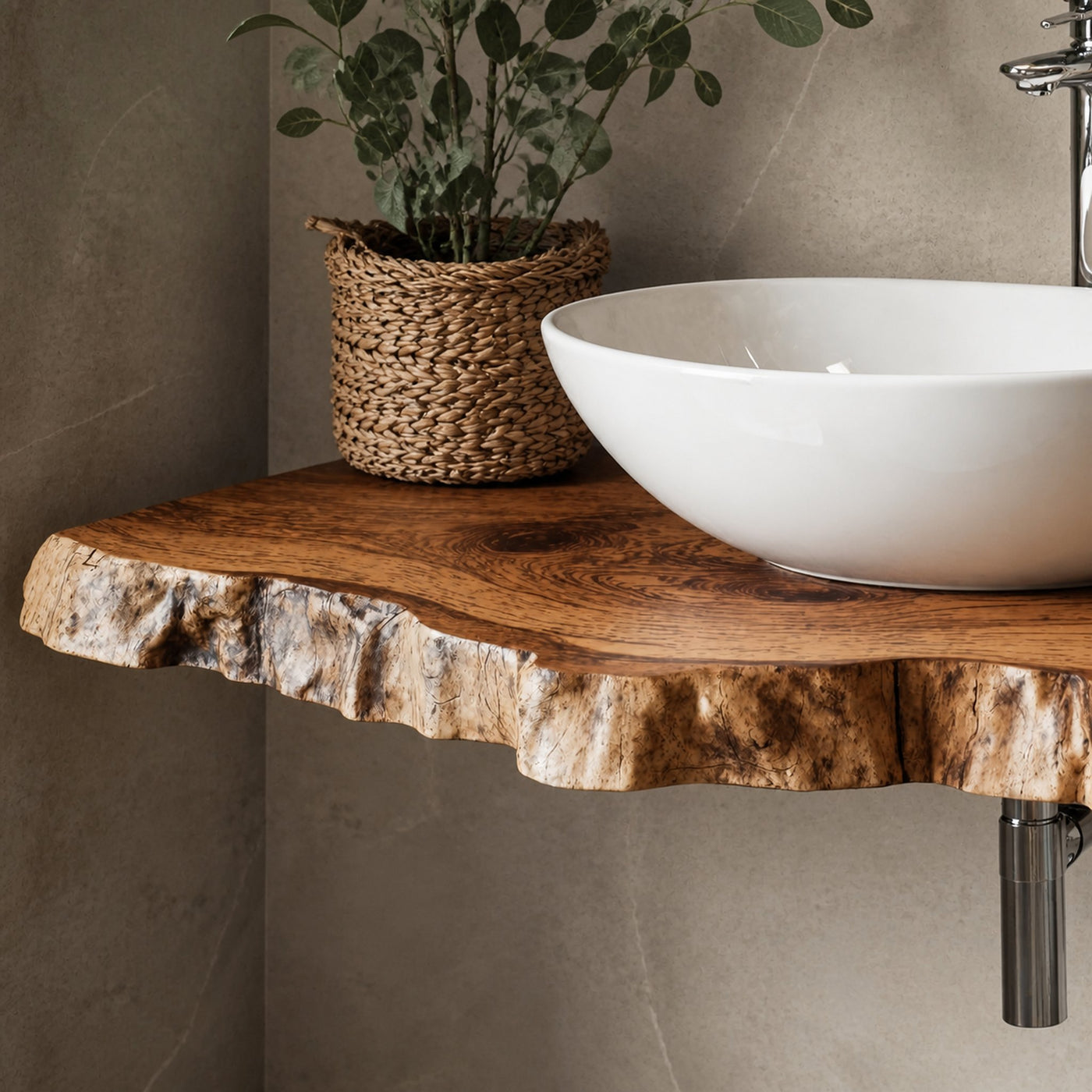 Wooden Floating Shelf For Bathroom Vanity With Storage Space - product view 3