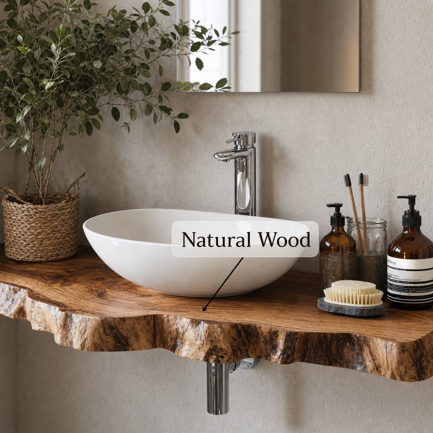 Wooden Floating Shelf For Bathroom Vanity With Storage Space - product view 6