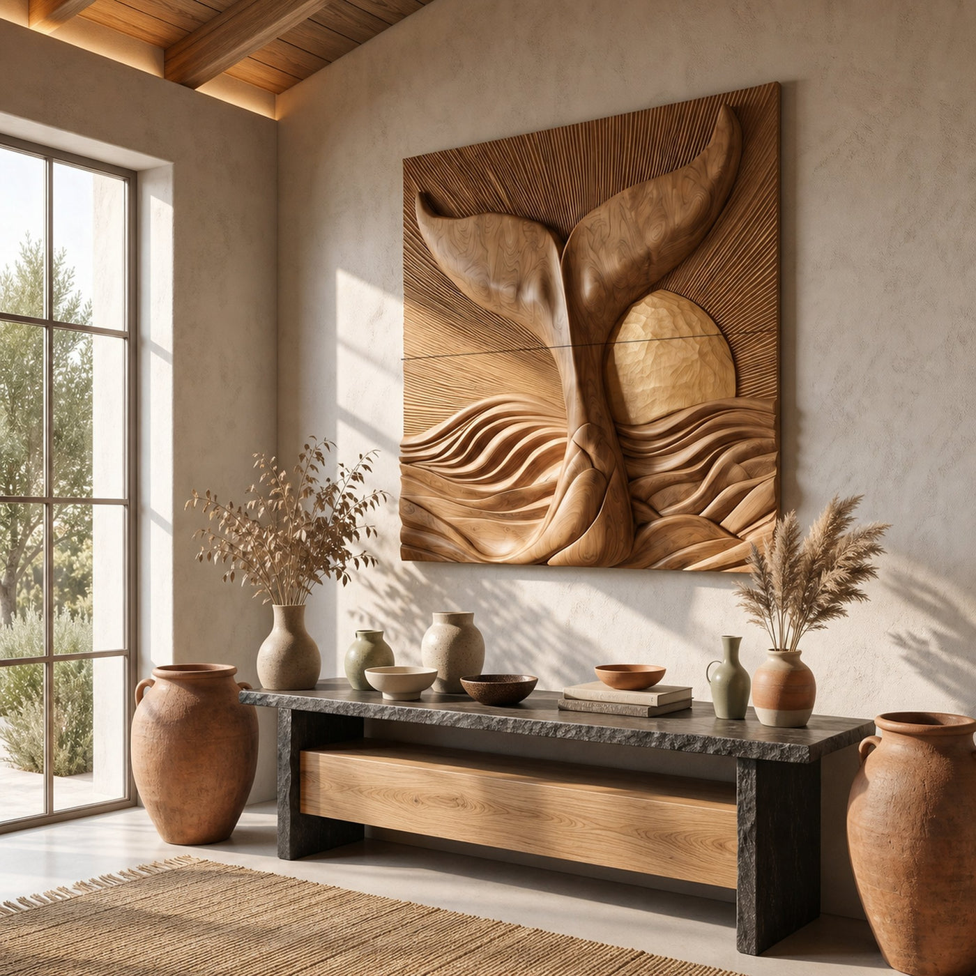 Abstract Botanical Wall Art Panel For Living Room And Entryway - product view 5