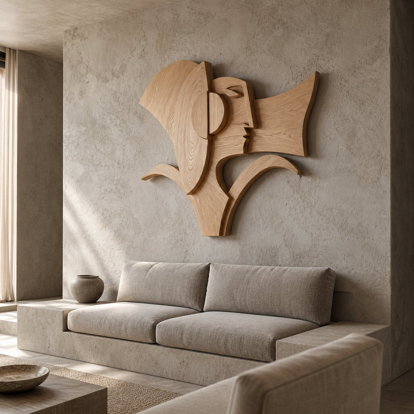 Abstract Geometric Wooden Wall Decor Panel For Living Room And Bedroom - product view 5