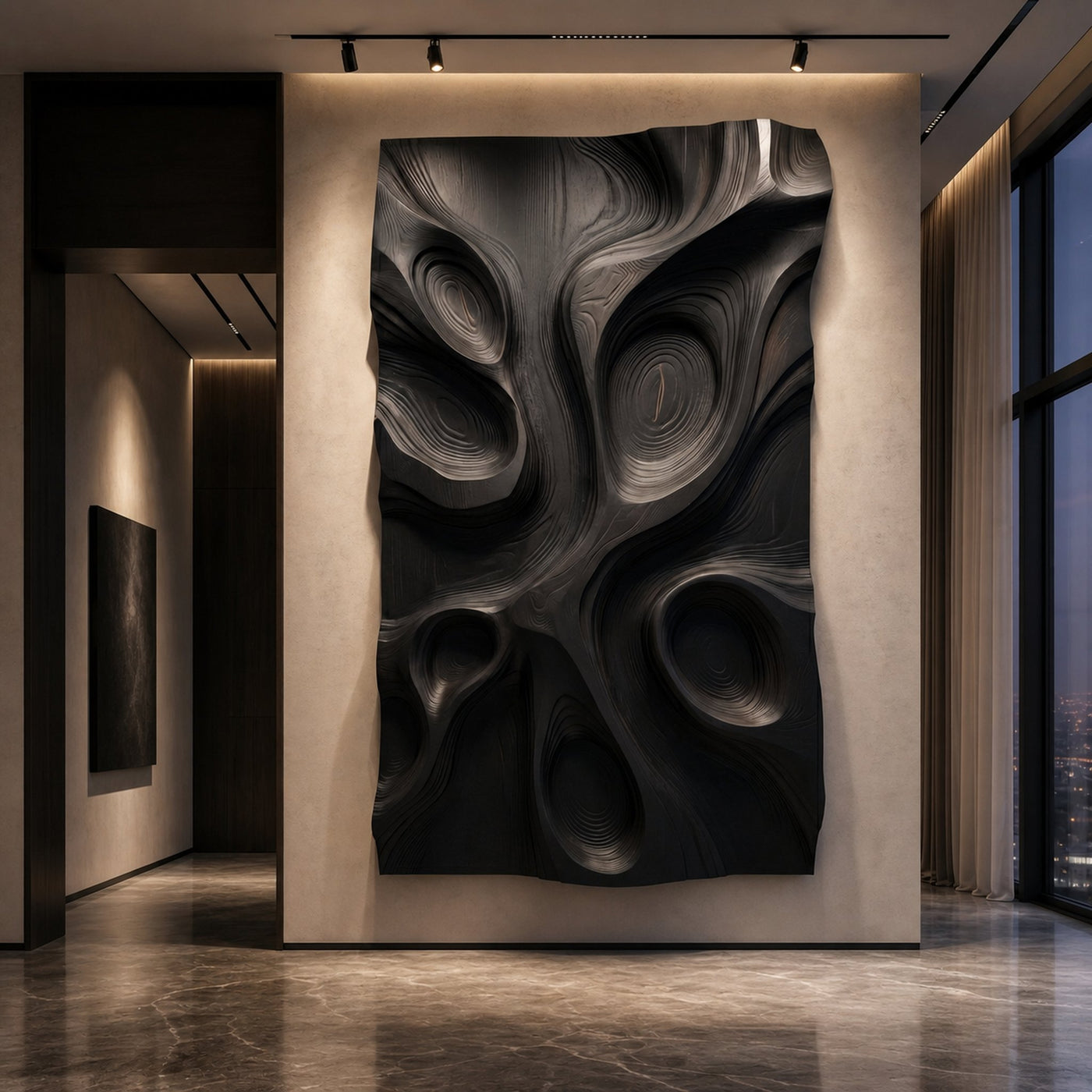 Abstract Organic Hollow Wood Wall Decor Panel For Living Room - product view 2