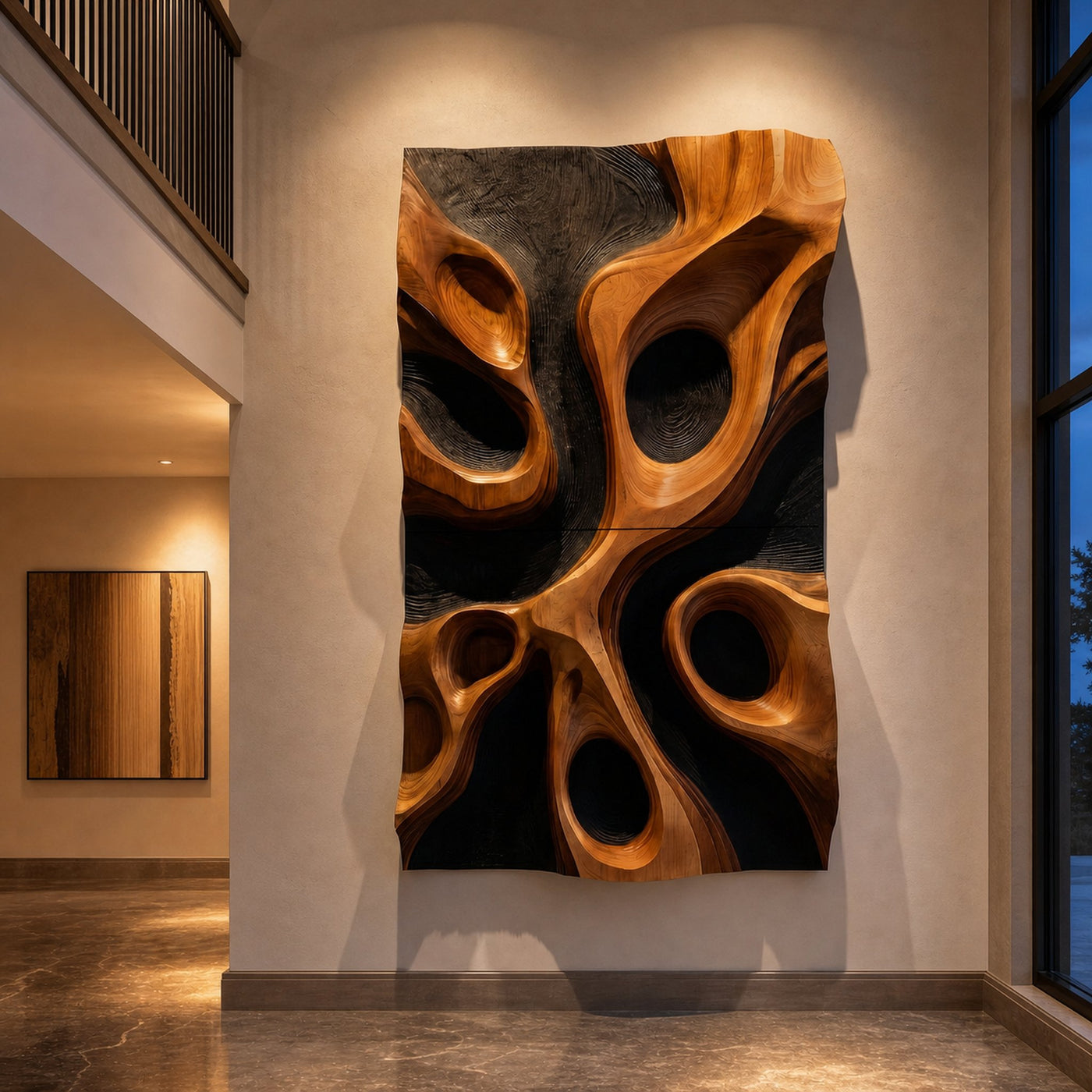 Abstract Organic Hollow Wood Wall Decor Panel For Living Room - product view 5