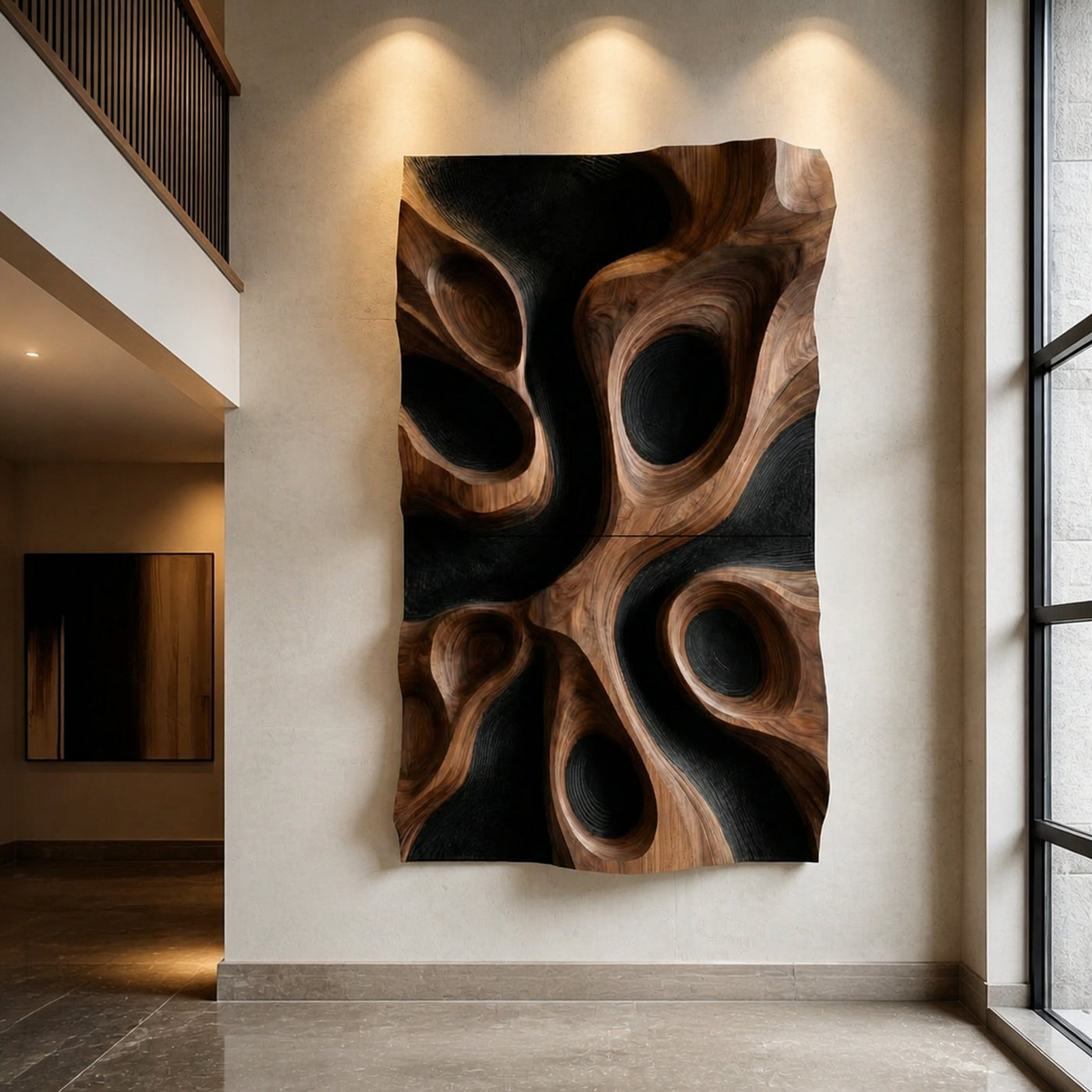 Abstract Organic Hollow Wood Wall Decor Panel For Living Room - product view 6