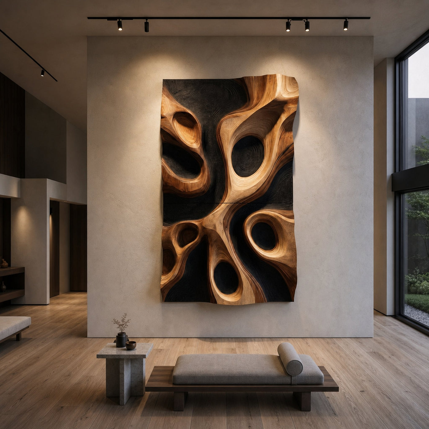 Abstract Organic Hollow Wood Wall Decor Panel For Living Room - product view 7