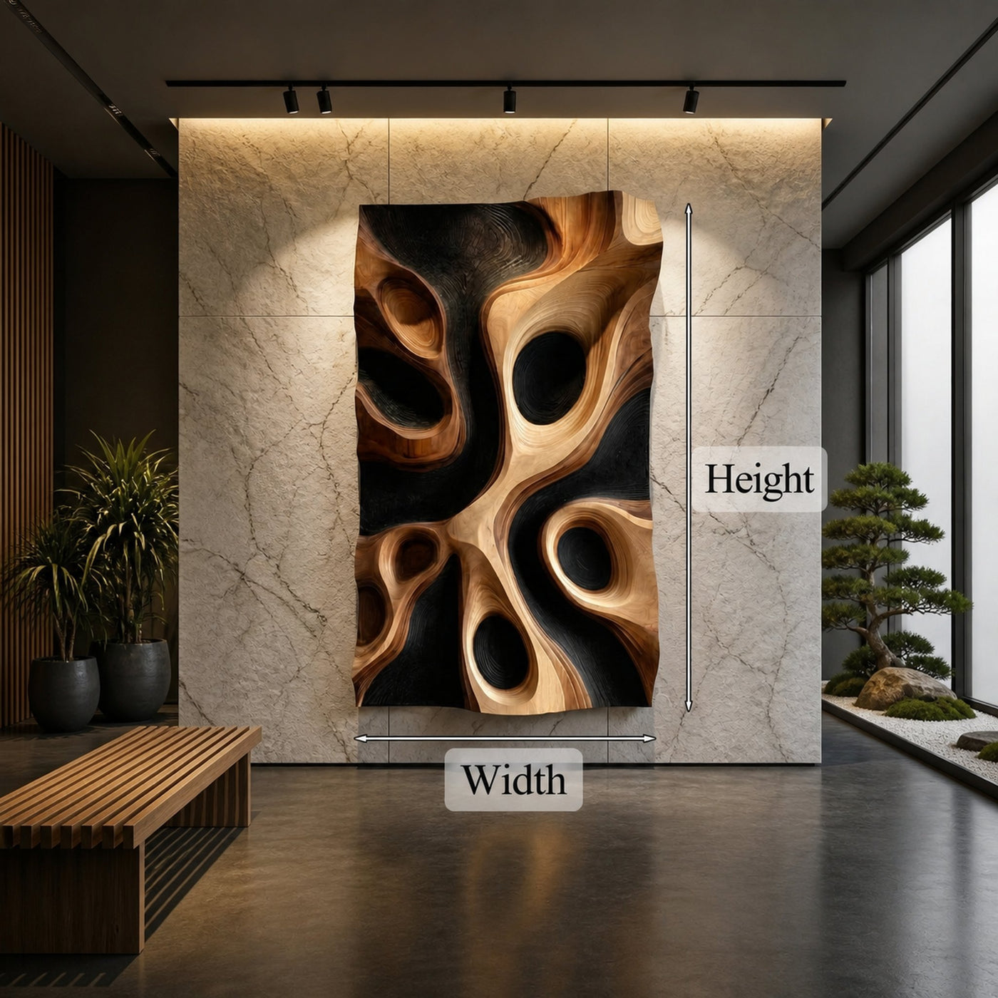 Abstract Organic Hollow Wood Wall Decor Panel For Living Room - product view 8