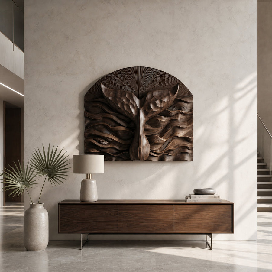 Abstract Wall Art With Sculptural Relief Panel Design For Living Room And Entryway