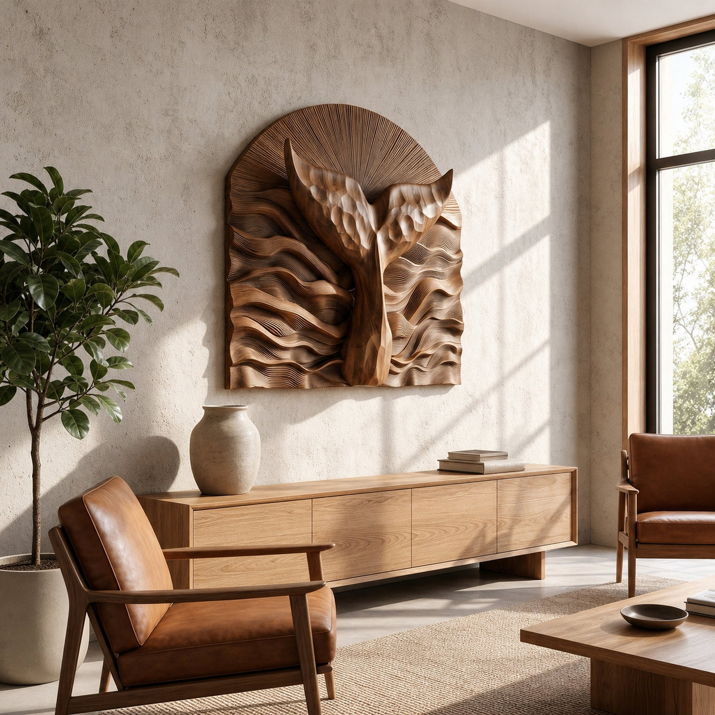 Abstract Wall Art With Sculptural Relief Panel Design For Living Room And Entryway - product view 2