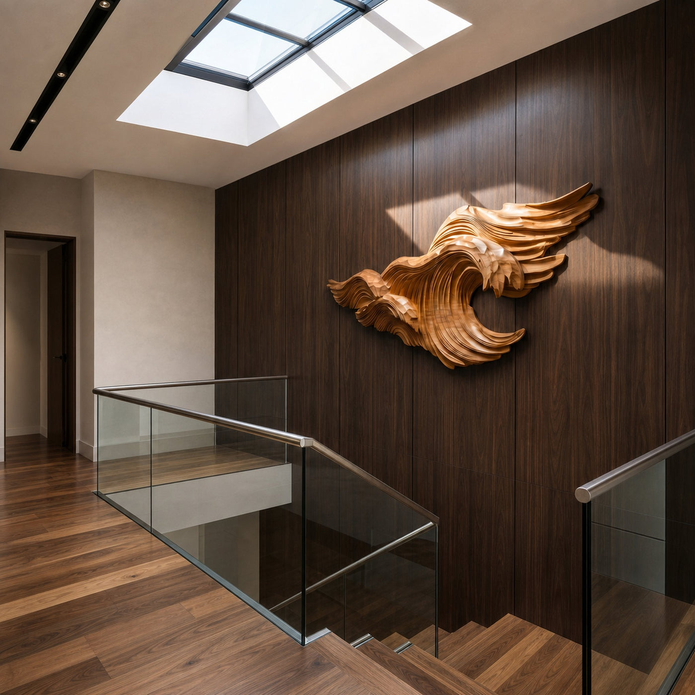 Abstract Wave Wall Art With Sculptural Flowing Design For Living Room And Entryway - product view 3