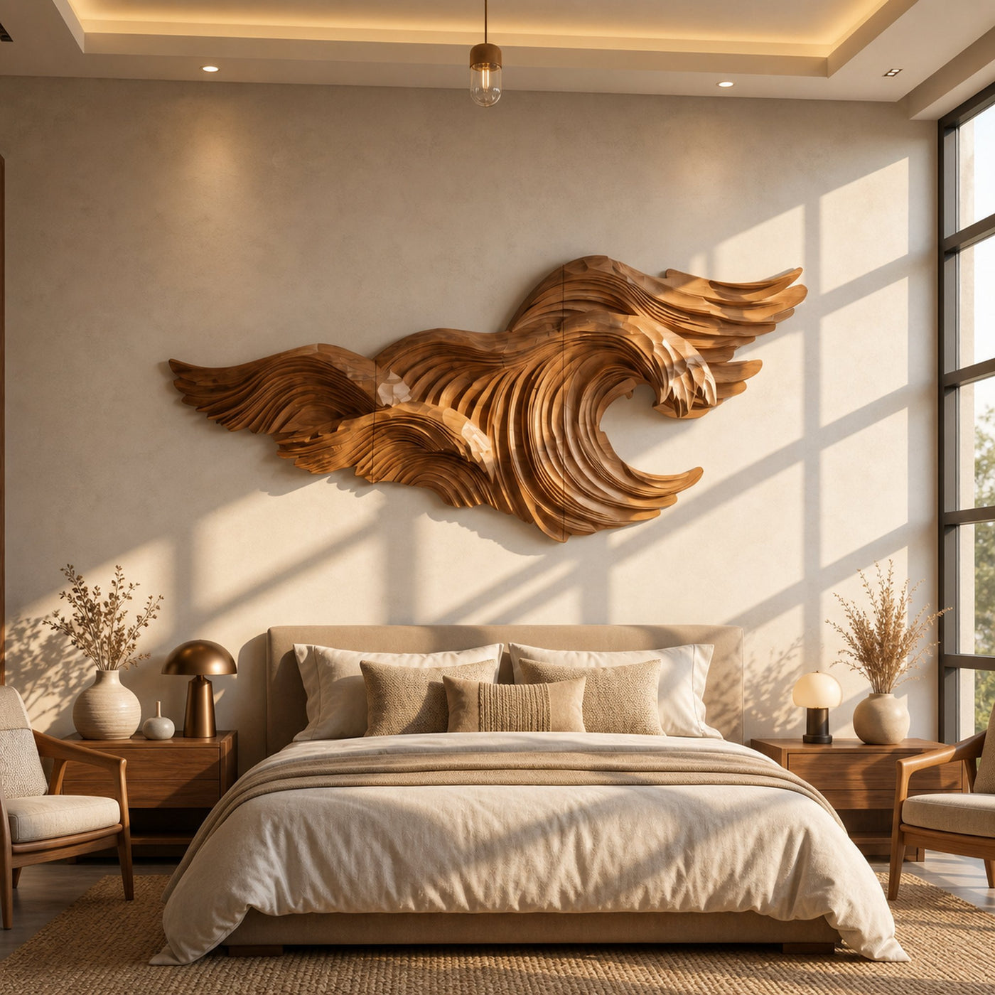 Abstract Wave Wall Art With Sculptural Flowing Design For Living Room And Entryway - product view 6