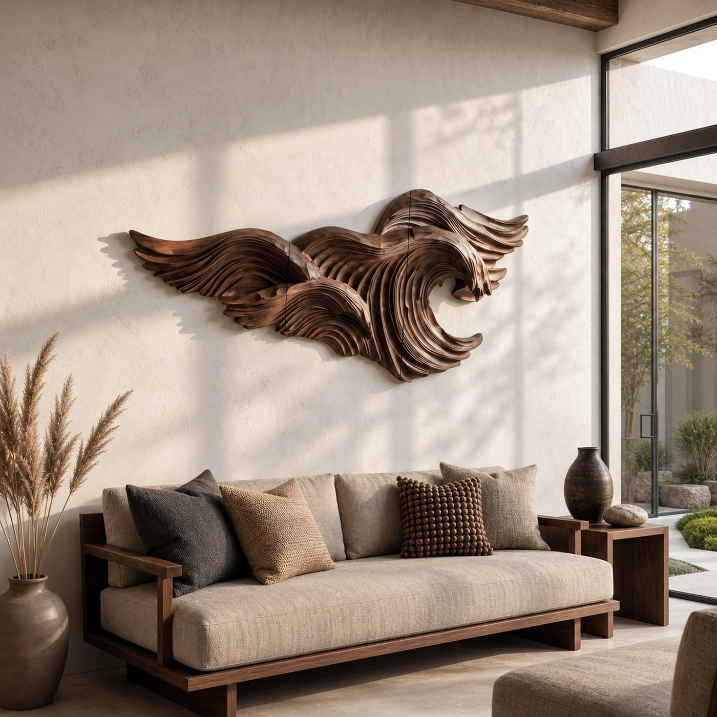 Abstract Wave Wall Art With Sculptural Flowing Design For Living Room And Entryway - product view 7