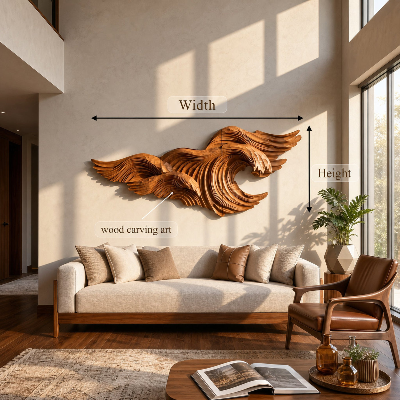 Abstract Wave Wall Art With Sculptural Flowing Design For Living Room And Entryway - product view 8